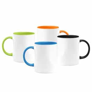 Vit kaffemugg med Färgad Insida/Handtag